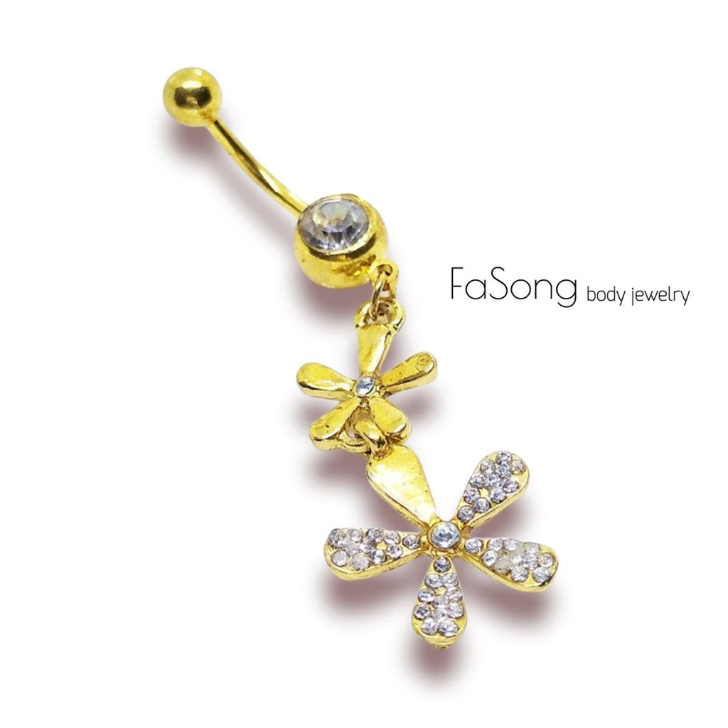肚臍環 金系臻花