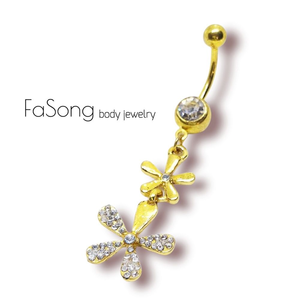 肚臍環 金系臻花