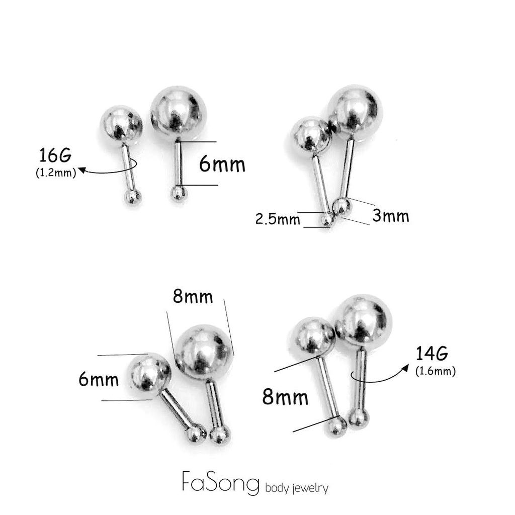 大鋼珠唇環-尺寸