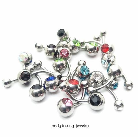 魚眼雙鑽-肚臍環