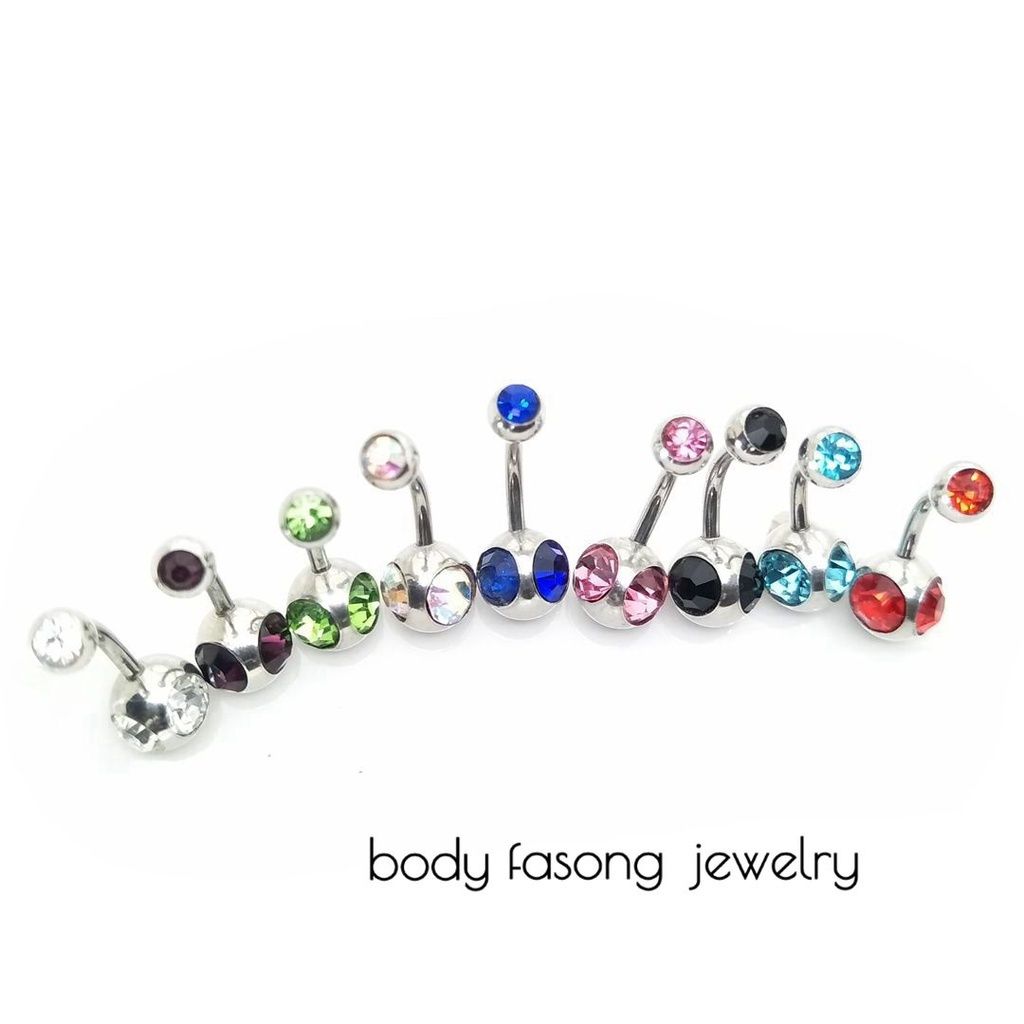 魚眼雙鑽-肚臍環