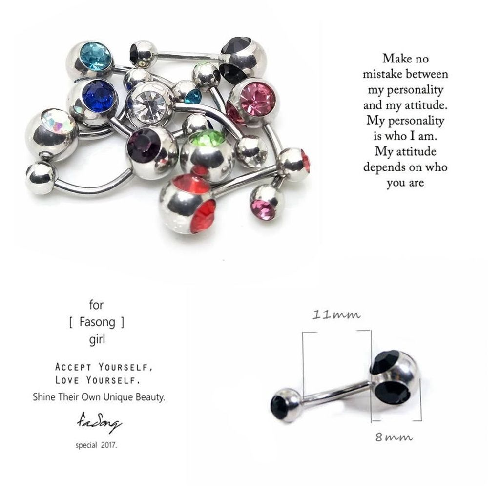 魚眼雙鑽-肚臍環