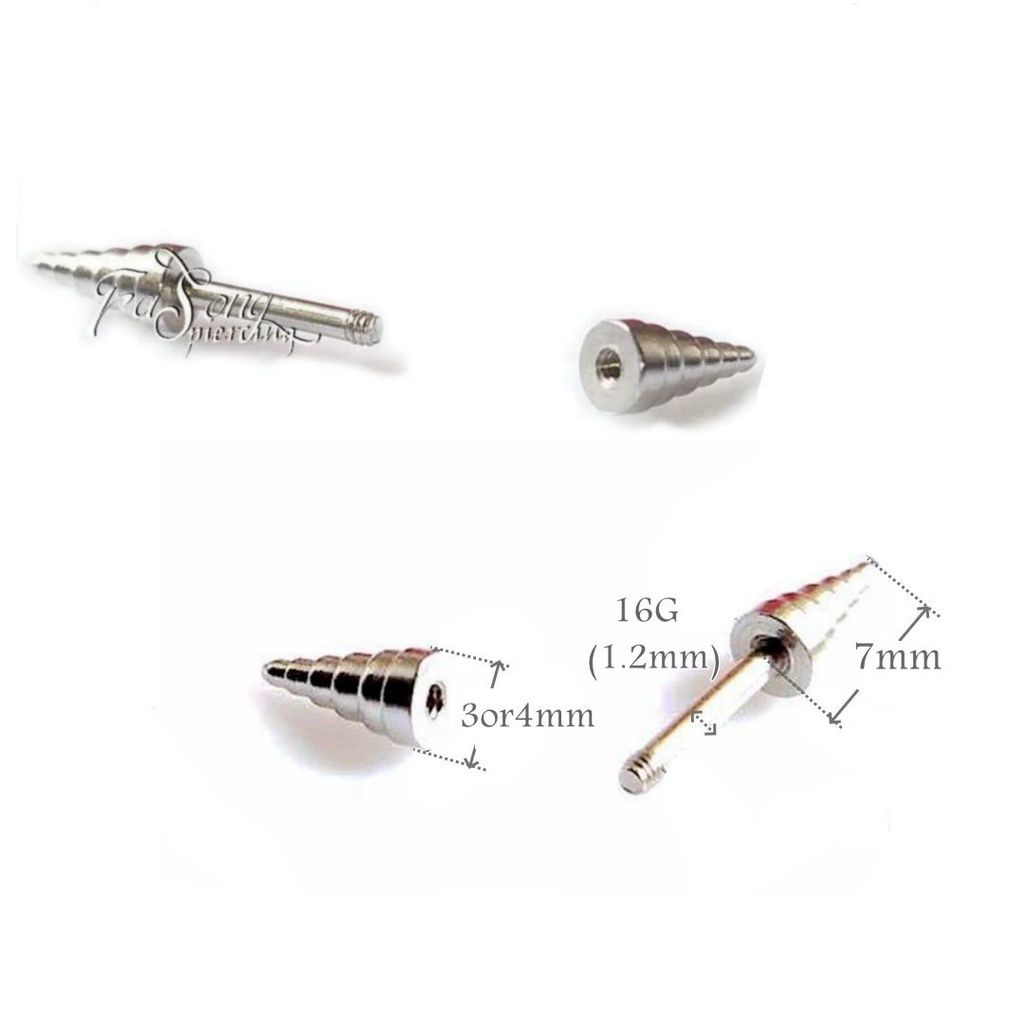 軟骨 鼻樑環 眉環 唇環-16G螺旋錐