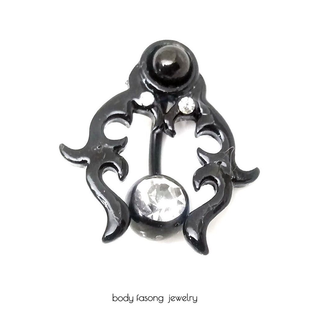 反戴式肚臍環-黑潮