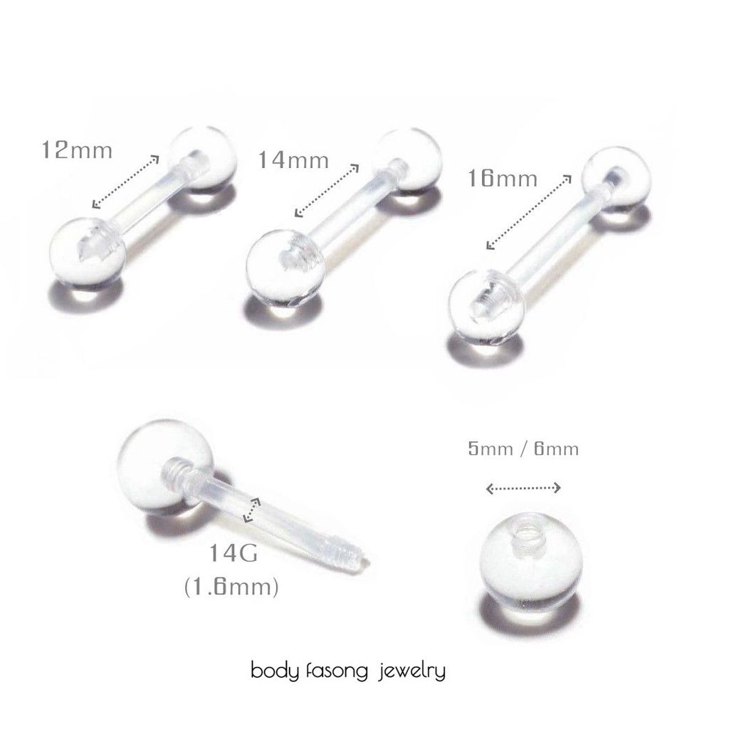 14G透明舌環