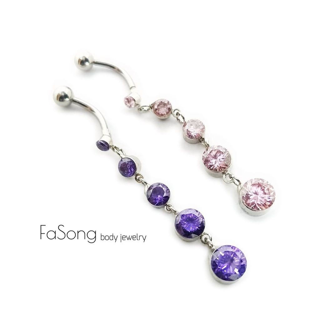 鋯石垂綴 肚臍環