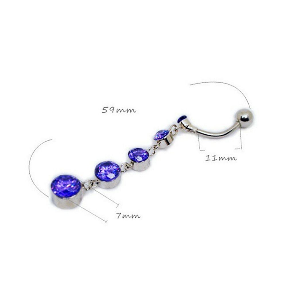 鋯石垂綴 肚臍環 尺寸