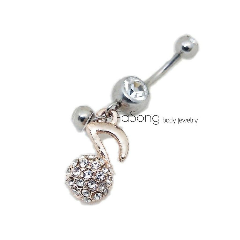 音符滿鑽 肚臍環
