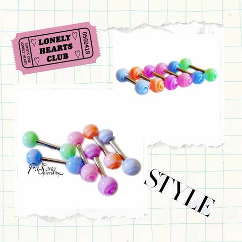 耳針 16G馬卡龍棒棒糖