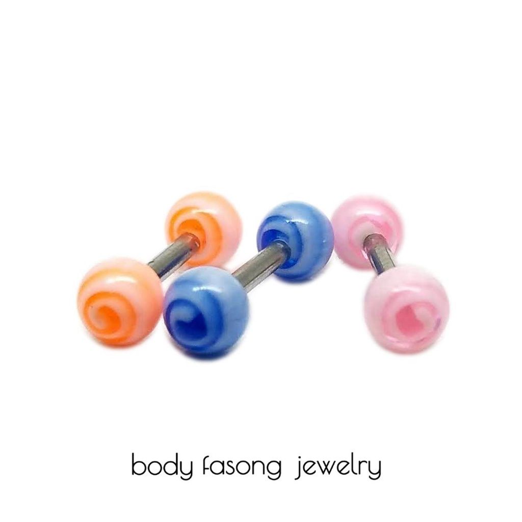 耳針 16G馬卡龍棒棒糖