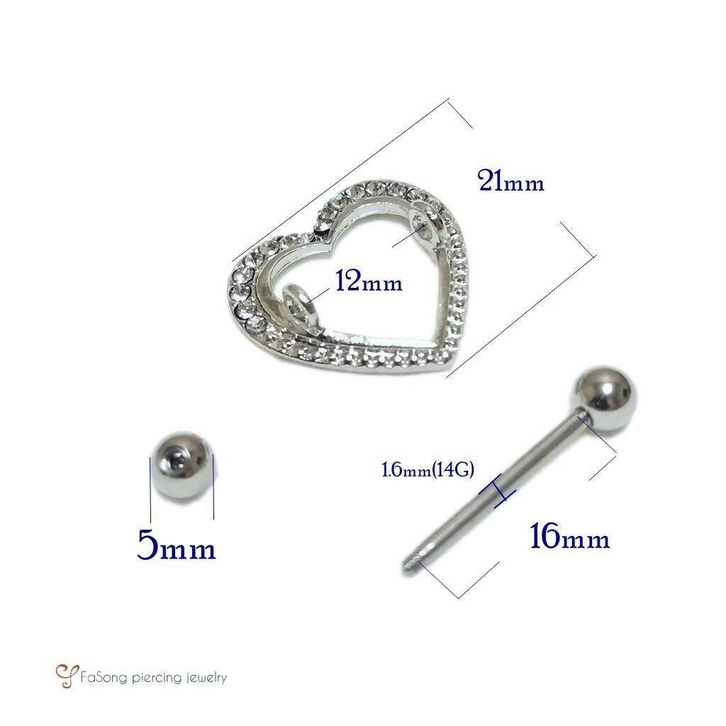 乳環-心印 尺寸