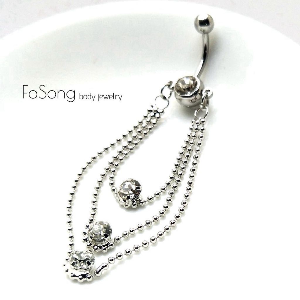 肚臍環-晶球閃耀