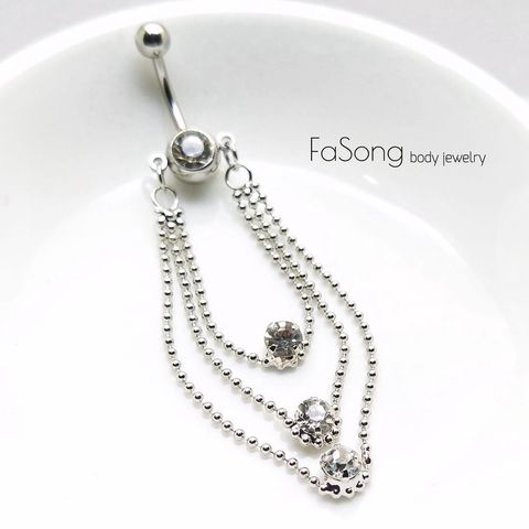 肚臍環-晶球閃耀