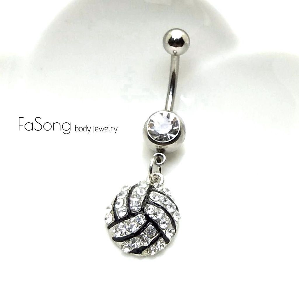 肚臍環 排球密鑲款