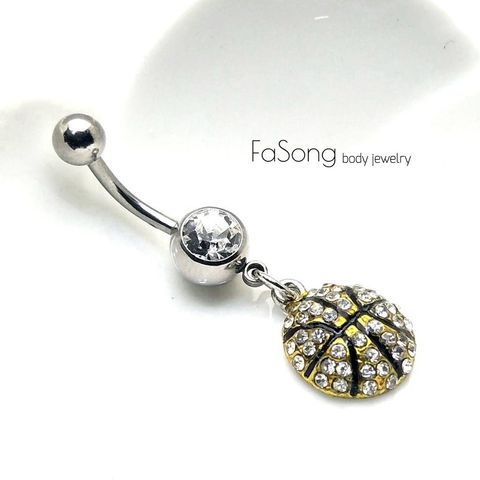 肚臍環 籃球密鑲款