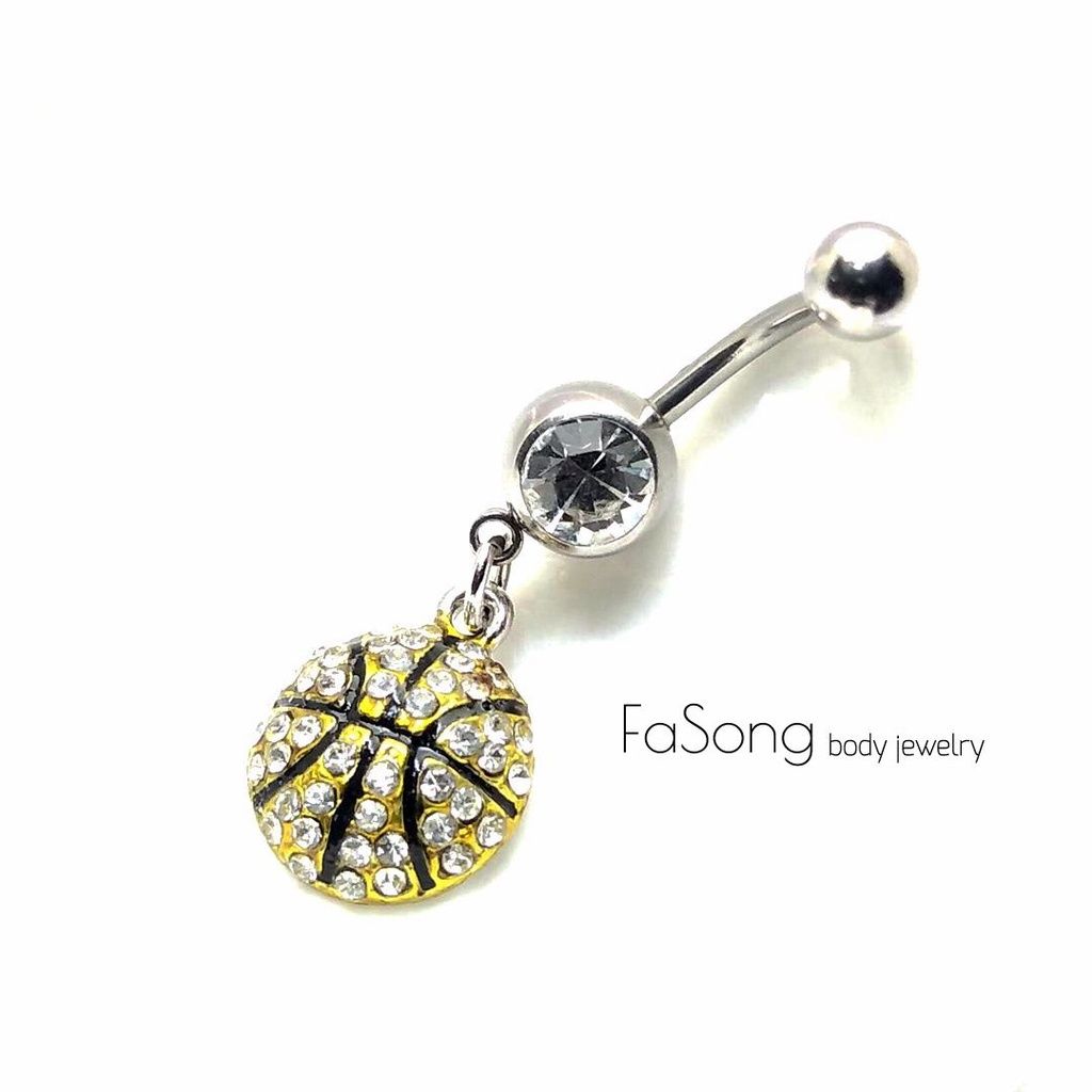 肚臍環 籃球密鑲款