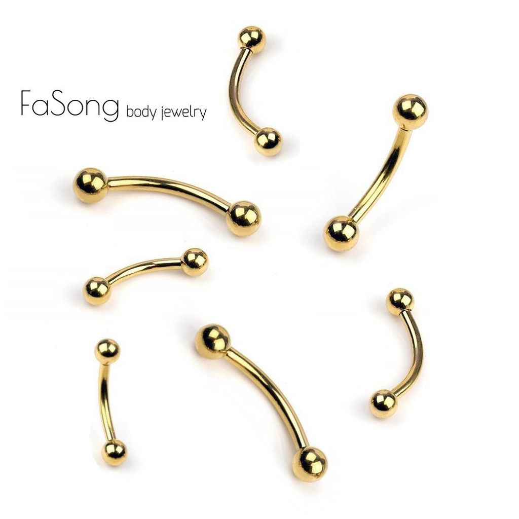 金色鋼珠彎曲槓鈴