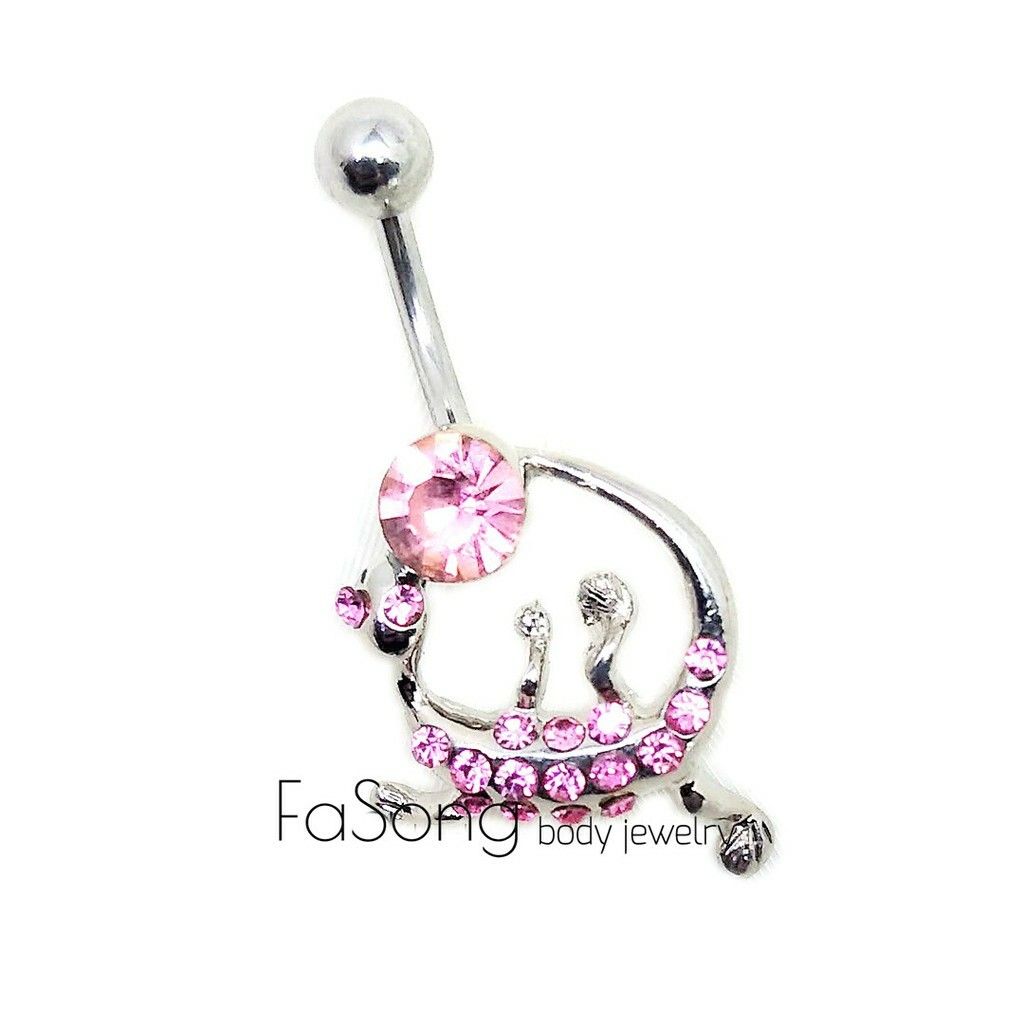 Pink lizard肚臍環