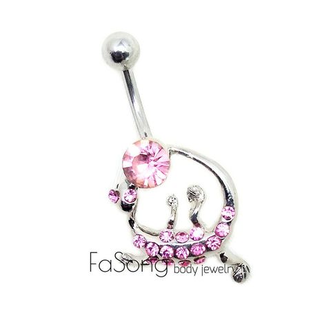 Pink lizard肚臍環