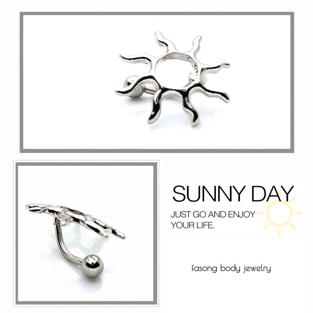 反戴式肚臍環-太陽