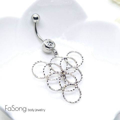 肚臍環-銀漾葡萄