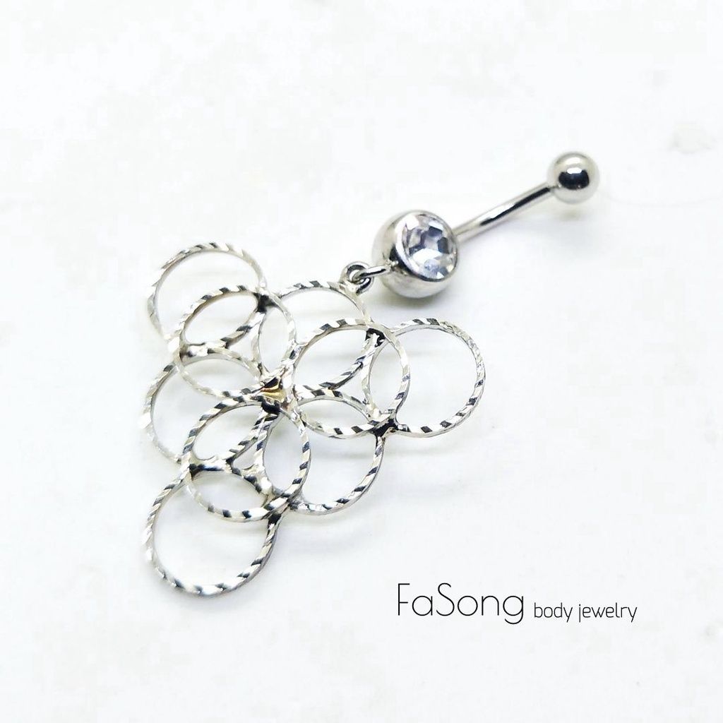 肚臍環-銀漾葡萄