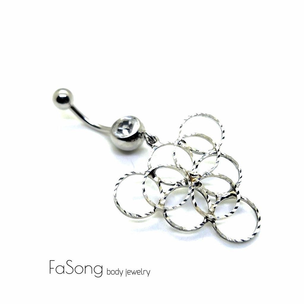 肚臍環-銀漾葡萄