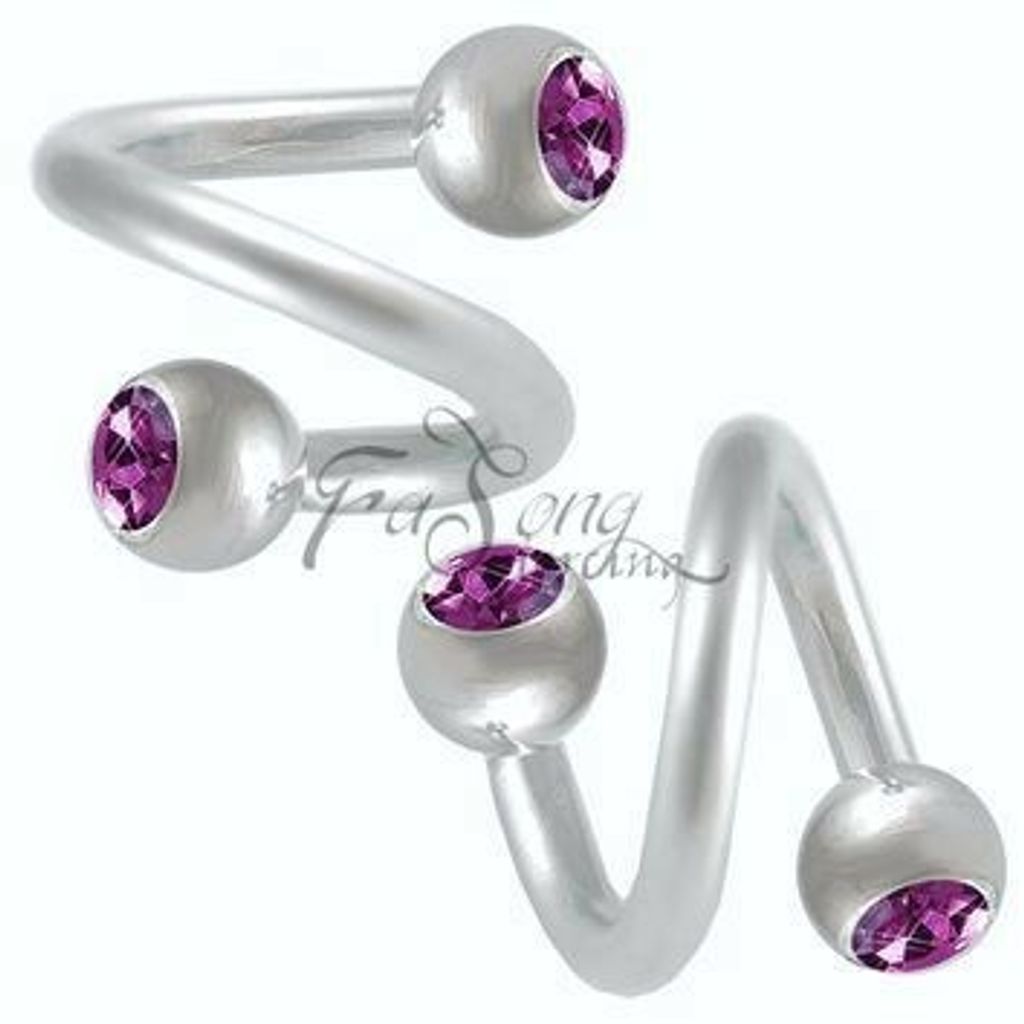 16G 雙鑽 螺旋槓鈴_紫