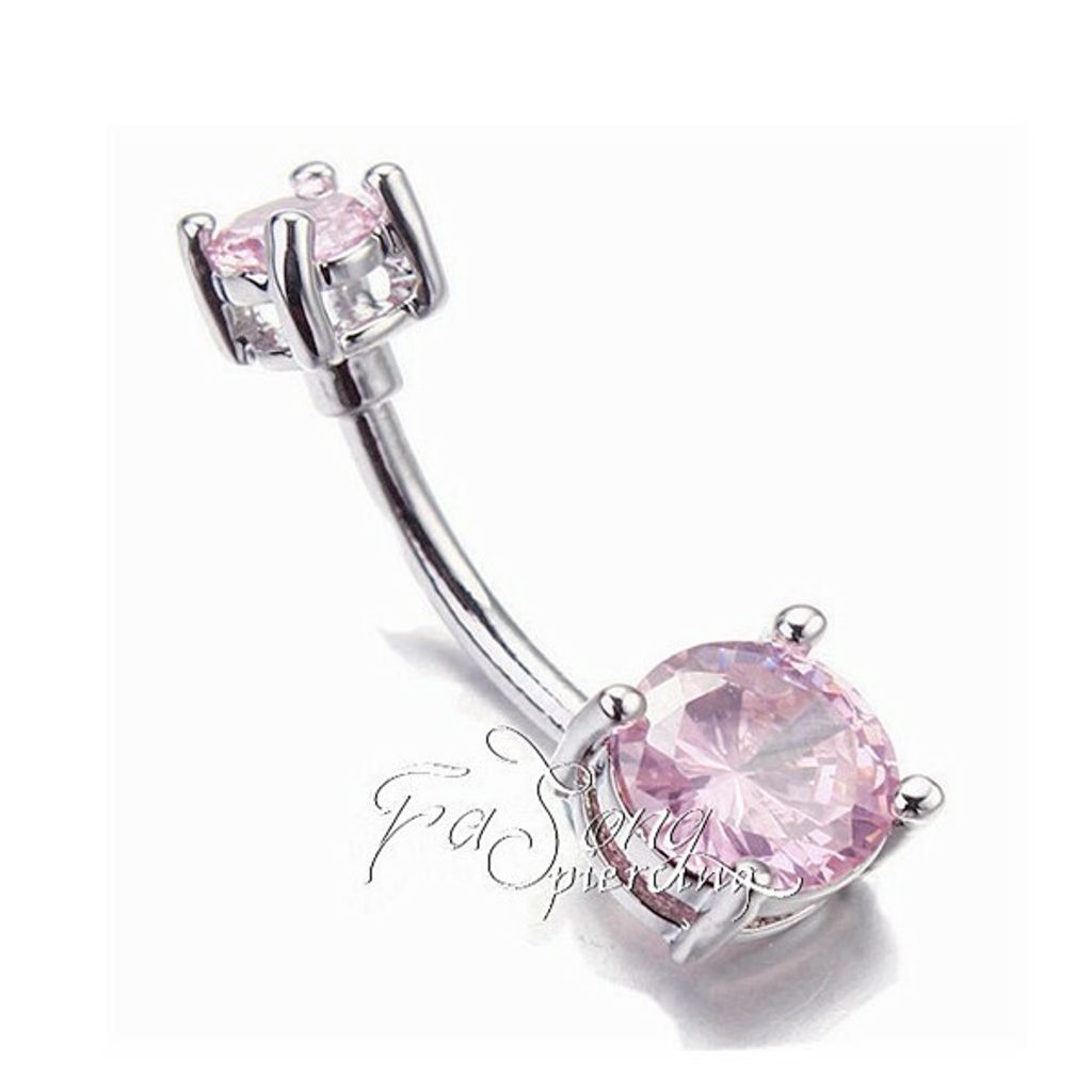 肚臍環 簡約粉鋯