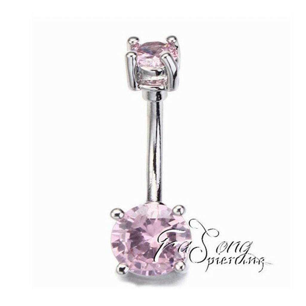 肚臍環 簡約粉鋯