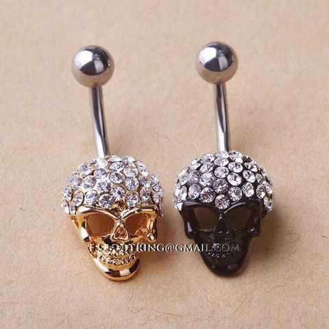 嬉皮骷髅-肚臍環