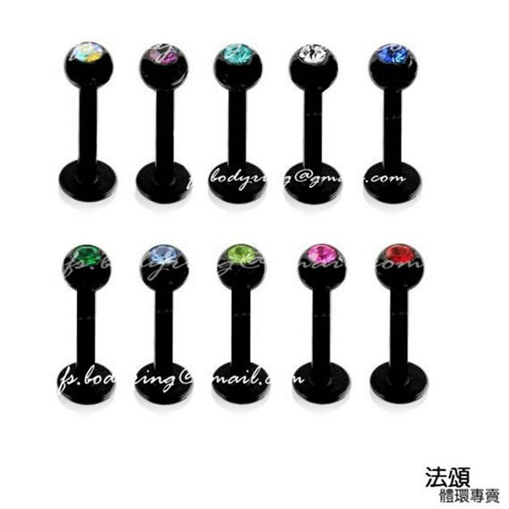 黑鈦鑽珠款-耳環 唇環 鼻環