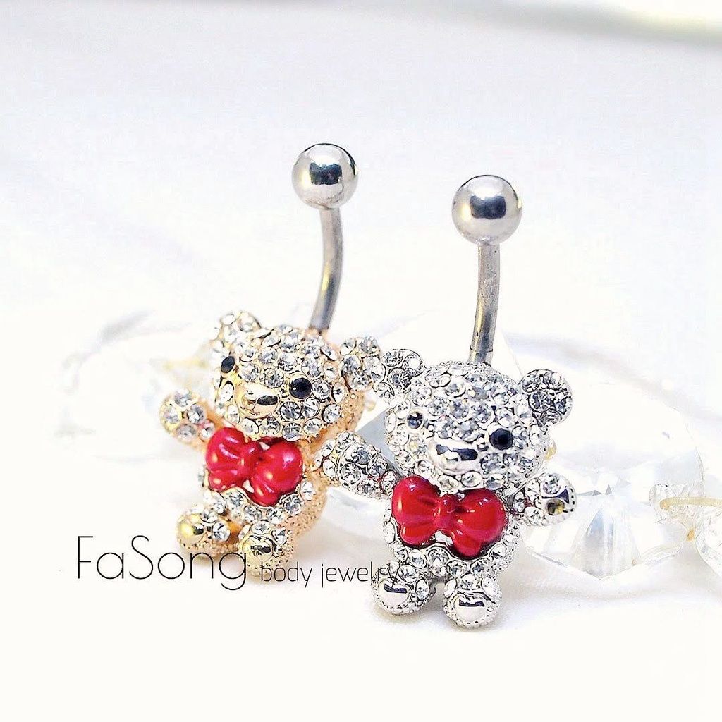 密鑲熊寶寶肚臍環
