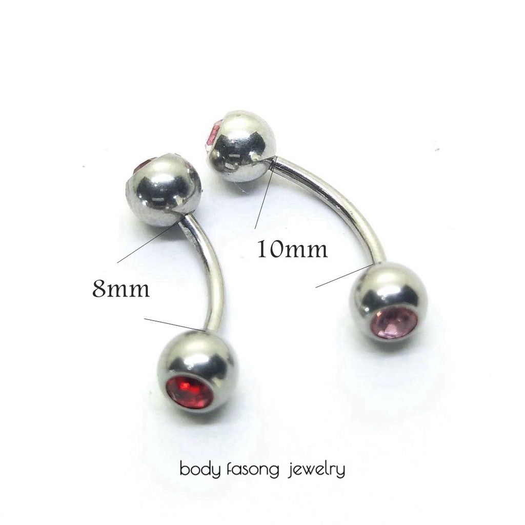 彎曲槓鈴5mm鑽珠 尺寸