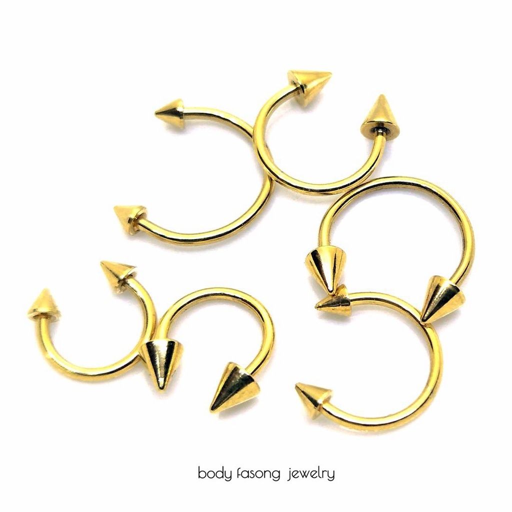 鍍14K金 圓形槓鈴