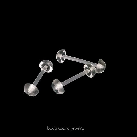 透明舌環-14G半圓