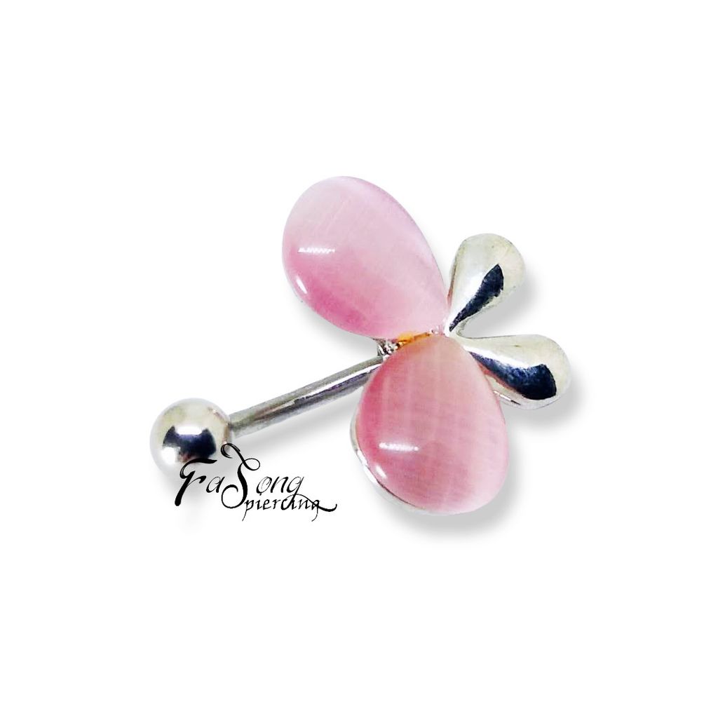 貓眼冰蝶 肚臍環 粉