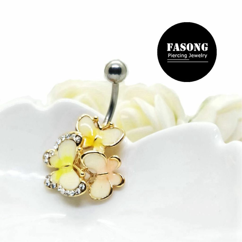 肚臍環-粉蝶翩翩