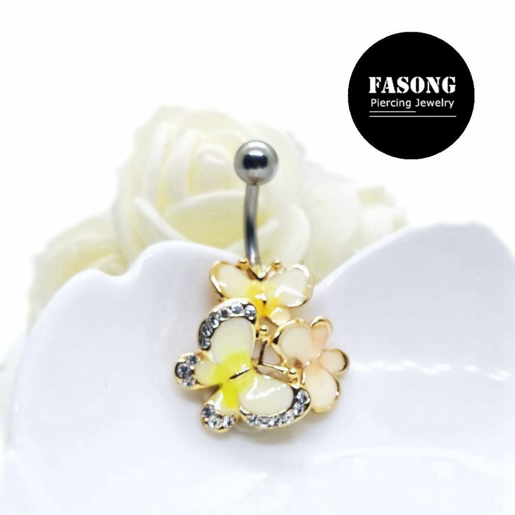 肚臍環-粉蝶翩翩