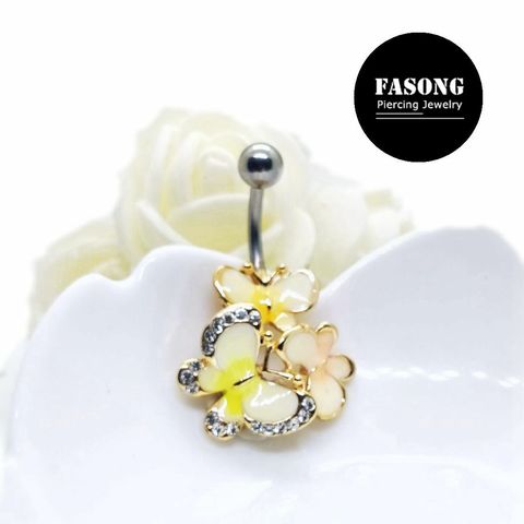 肚臍環-粉蝶翩翩