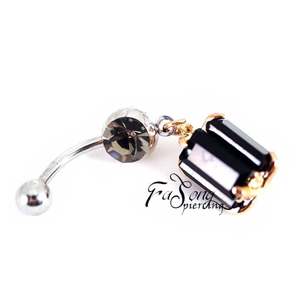 肚臍環 黑曜璀璨