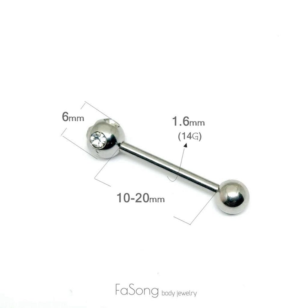 多鑽款舌環 尺寸