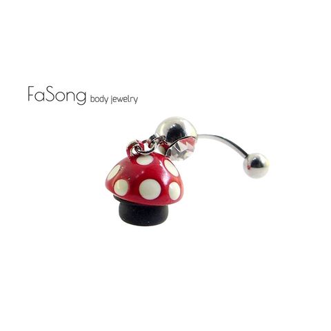 可愛小蘑菇 肚臍環