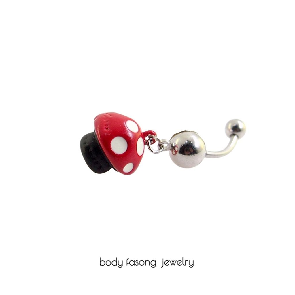 可愛小蘑菇 肚臍環