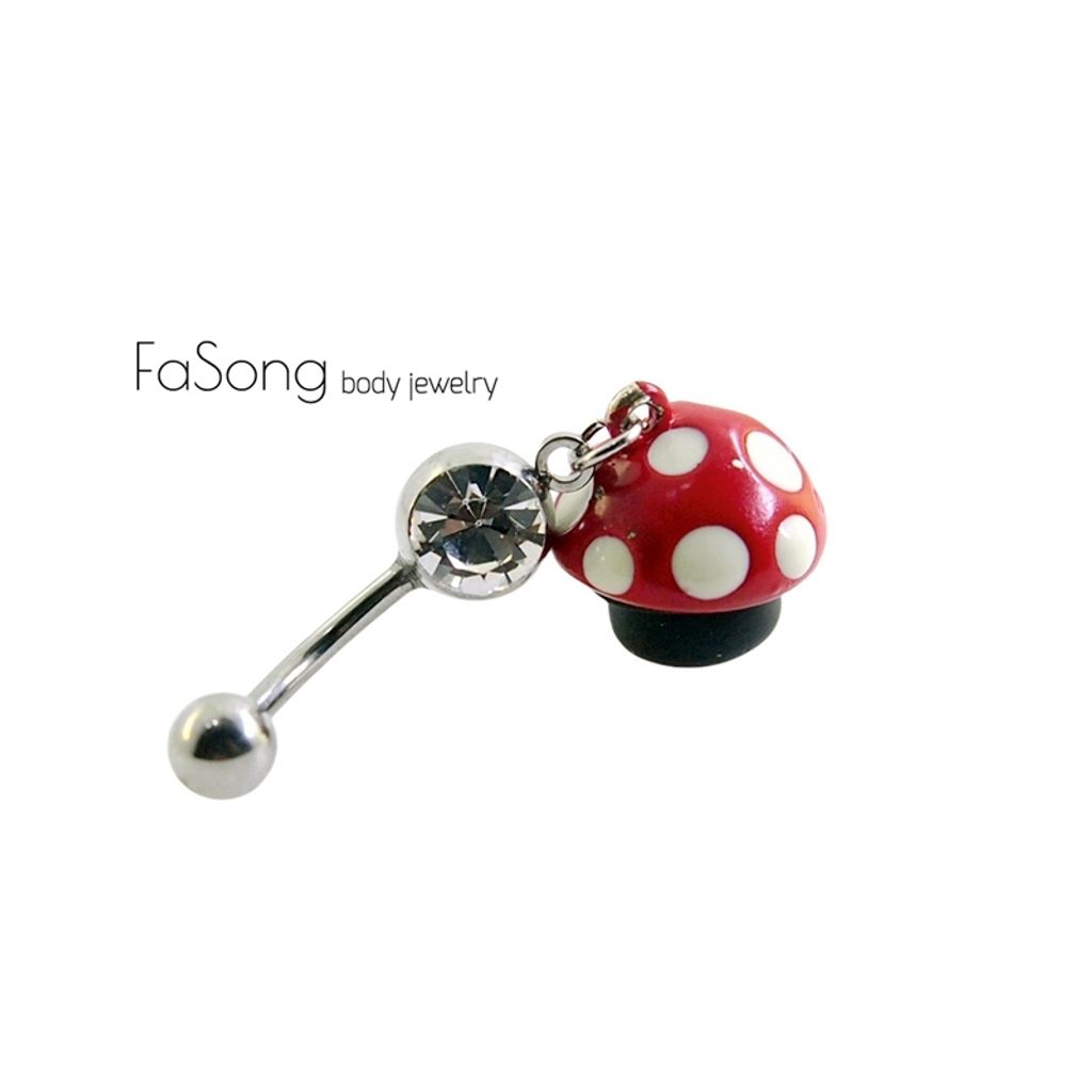 可愛小蘑菇 肚臍環
