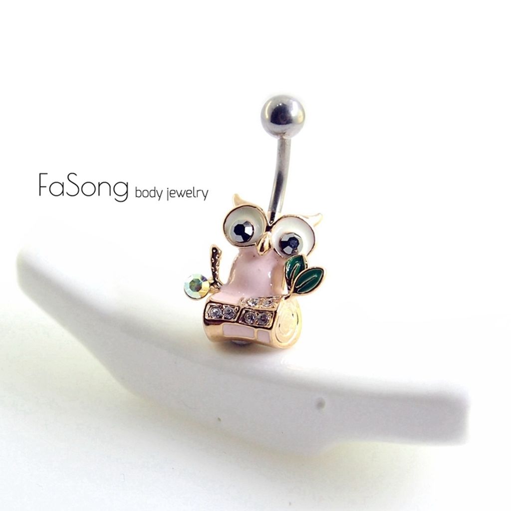 肚臍環 大眼貓頭鷹