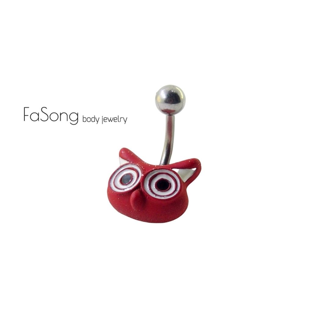 貓頭鷹 短針肚臍環