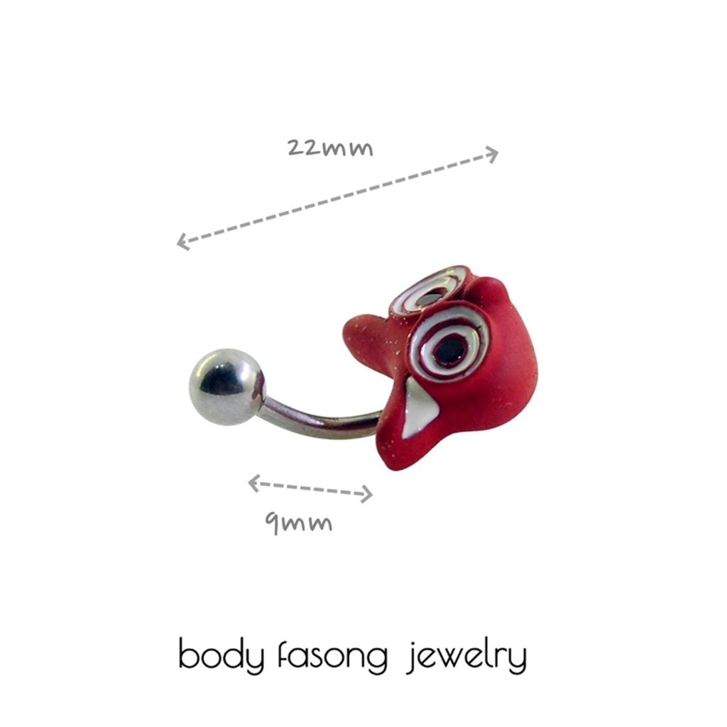 貓頭鷹 短針肚臍環 尺寸