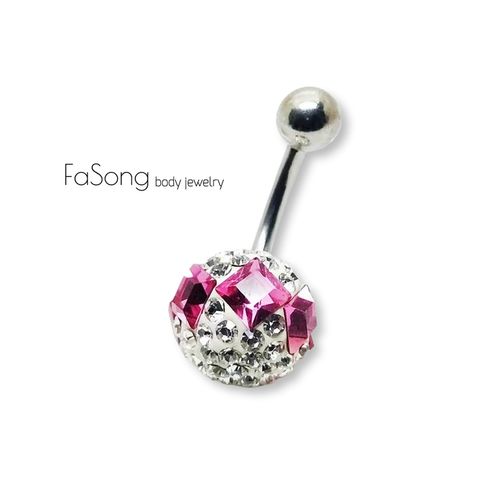 肚臍環 密鑲漂浮球