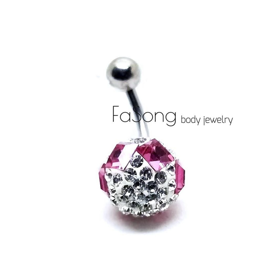 肚臍環 密鑲漂浮球